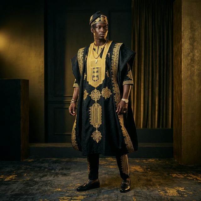 Noir Agbada Set